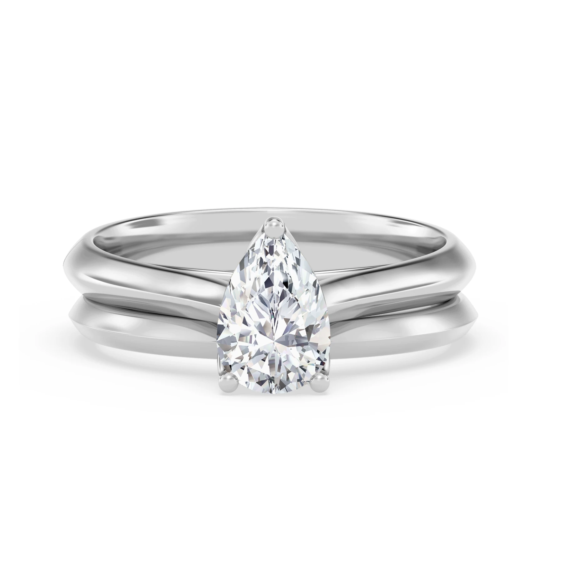 Jena 1 ct tw. Lab Grown Diamond Pear Solitaire Bridal Set Vermeil