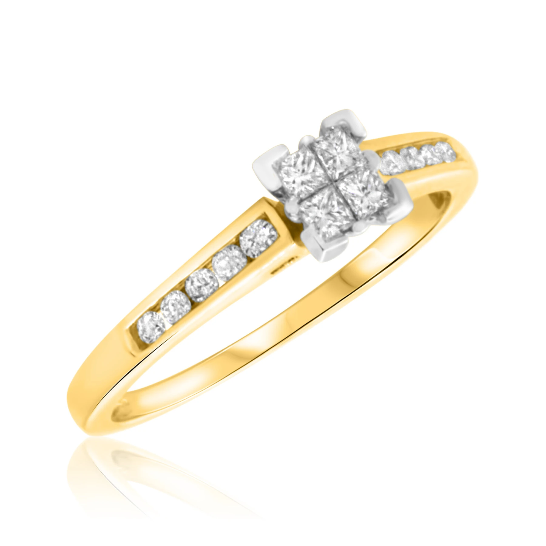 Norah 1/3 ct tw. Diamond Princess Cluster Engagement Ring - view 1