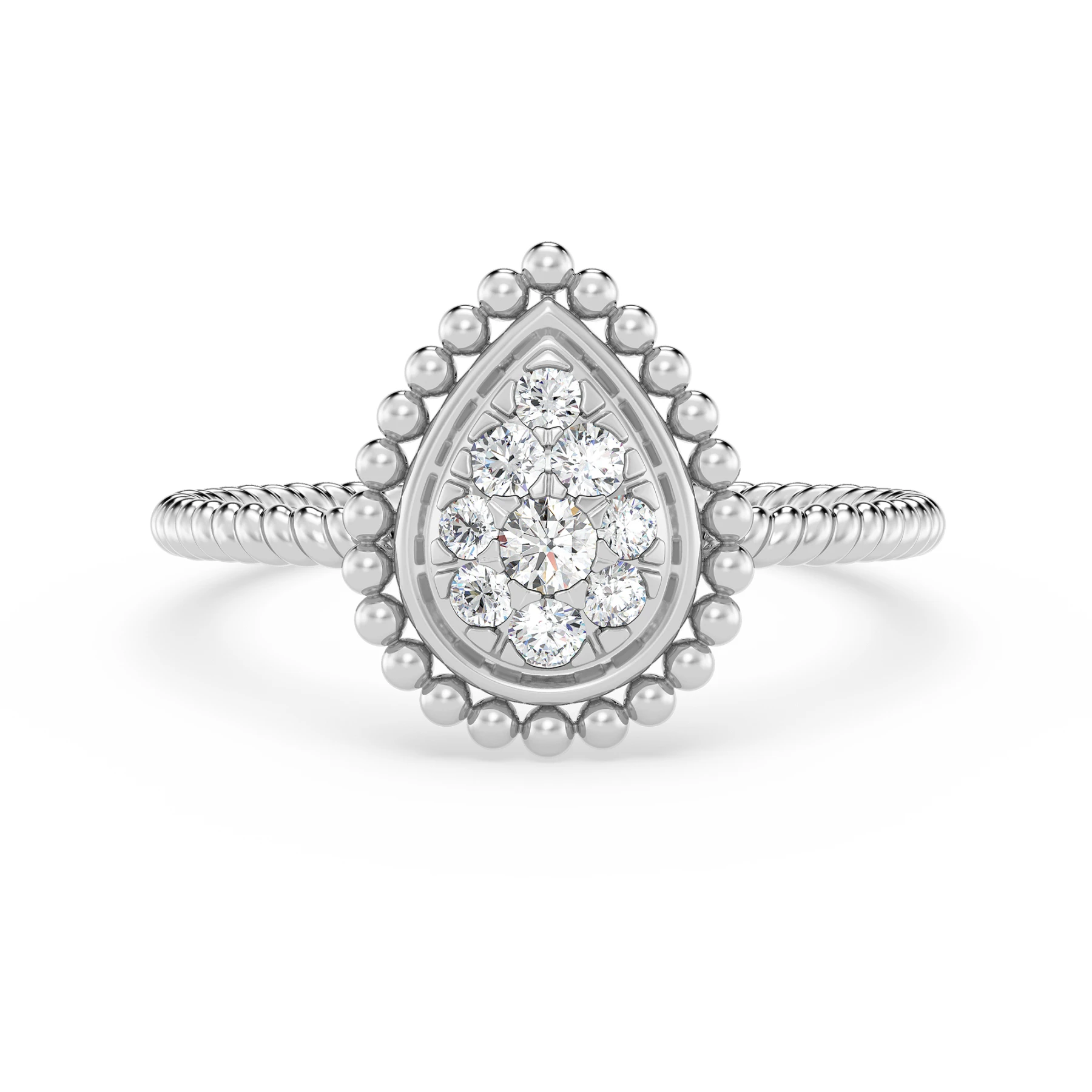 Carmel 1/5 ct tw. Lab Grown Diamond Pear Cluster Engagement Ring - view 1