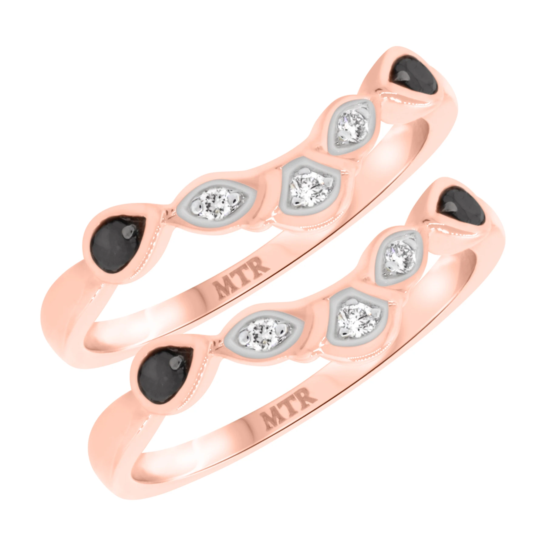 Soraya 1/3 ct tw. Black Diamond (Treated) Same Sex Ladies Band Set - view 1