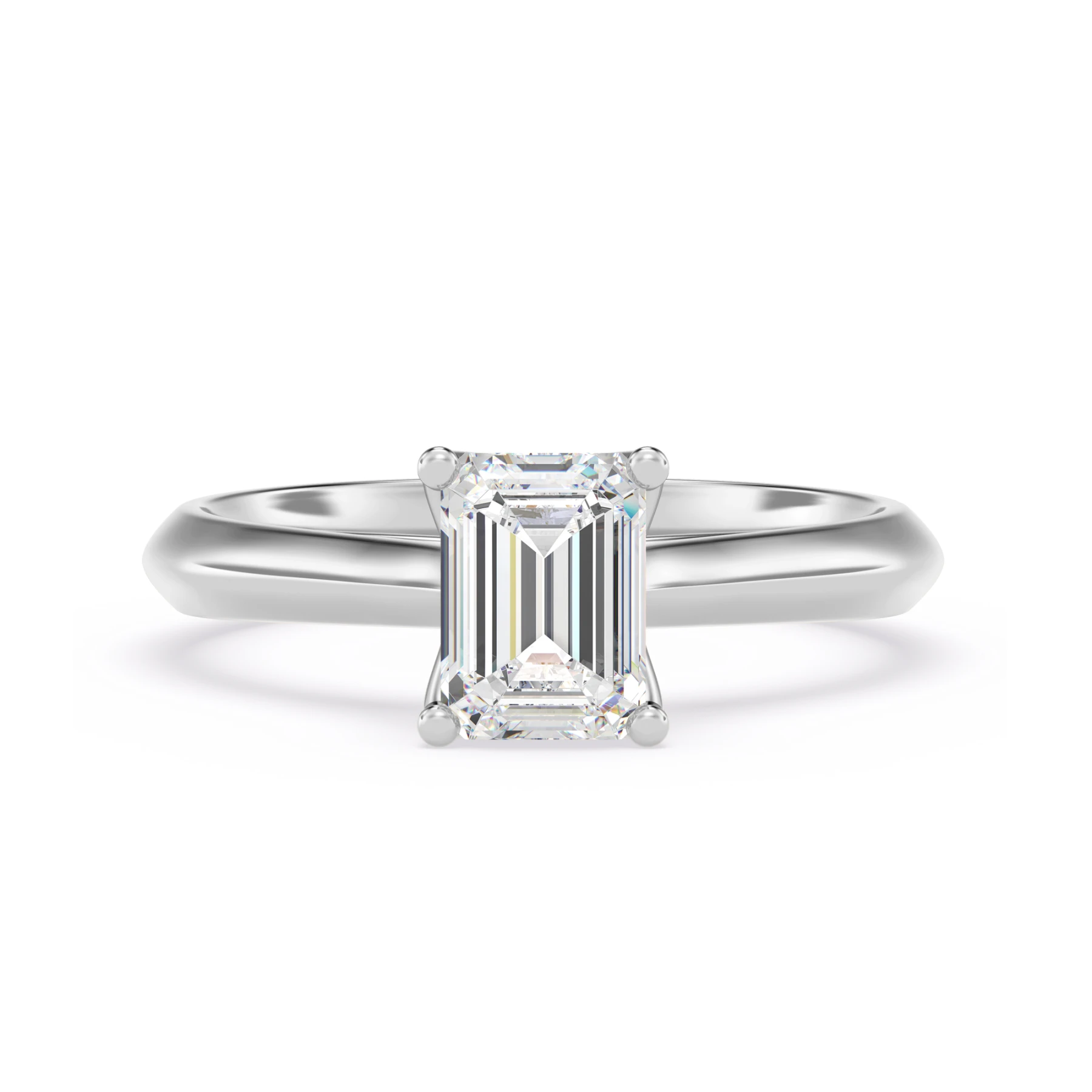 Jena 1 ct tw. Lab Grown Diamond Emerald Solitaire Engagement Ring Vermeil