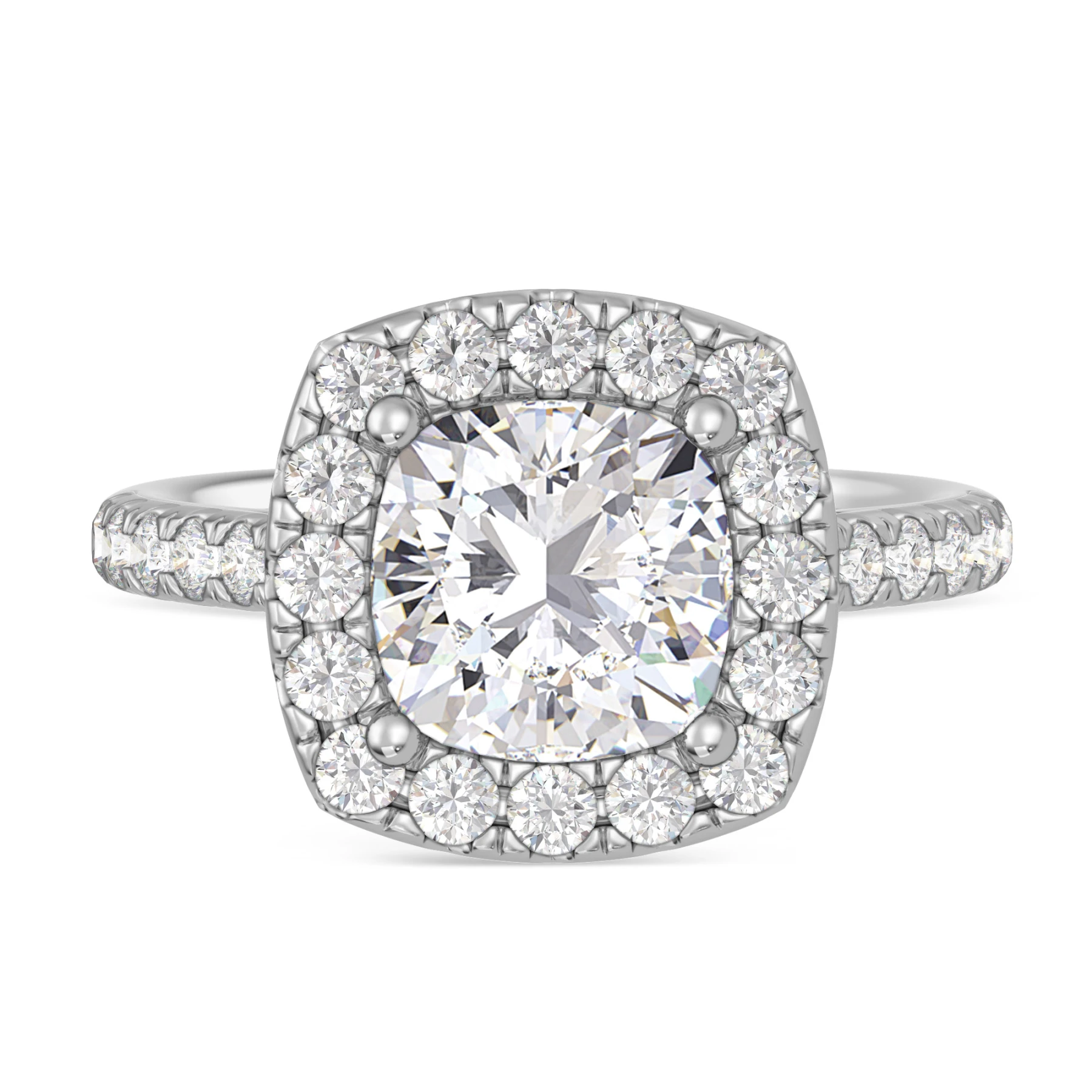 Adeola 3 3/4 ct tw. Lab Grown Diamond Cushion Solitaire Engagement Ring Vermeil