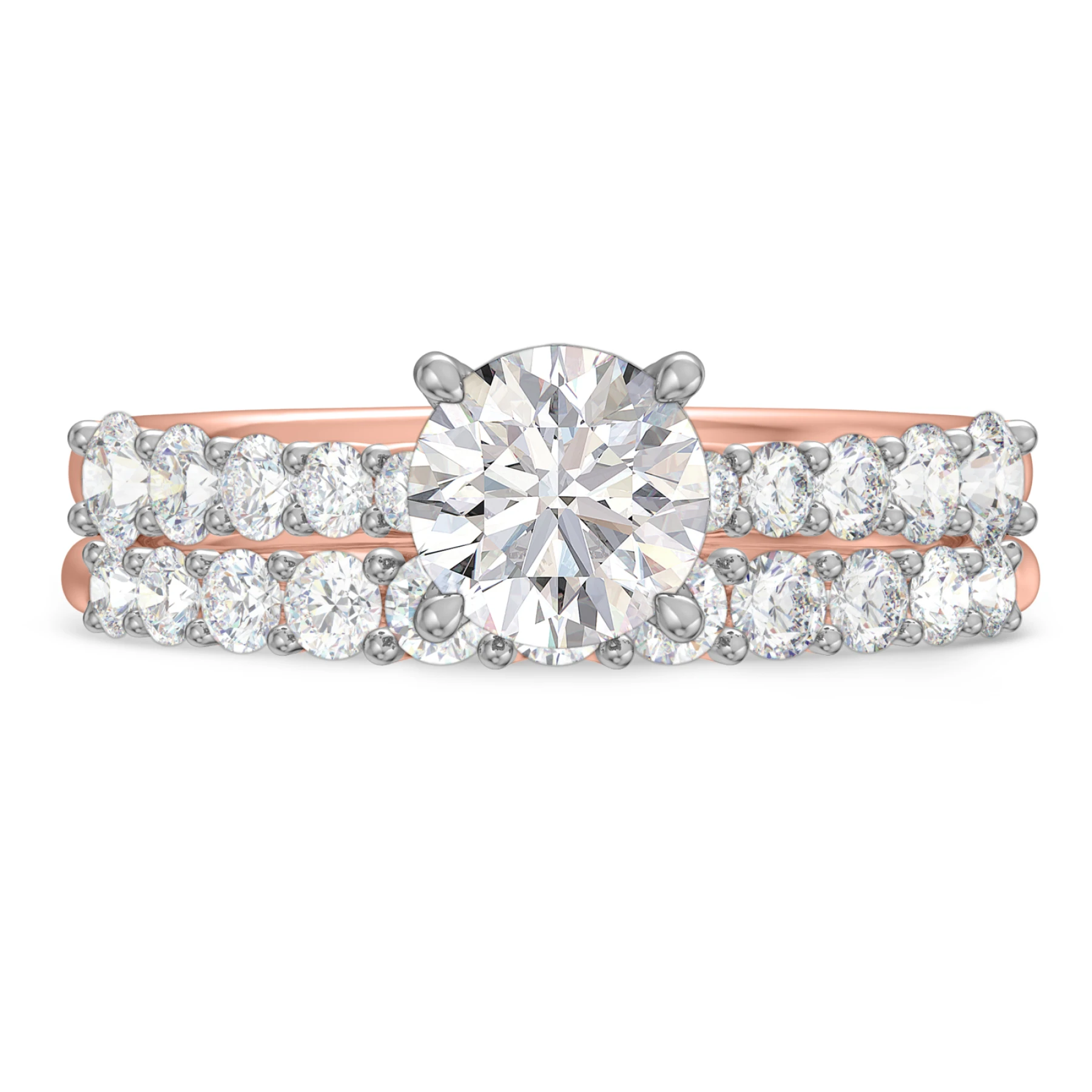 Milla 2 1/10 ct tw. Lab Grown Diamond Round Solitaire Bridal Set - view 1
