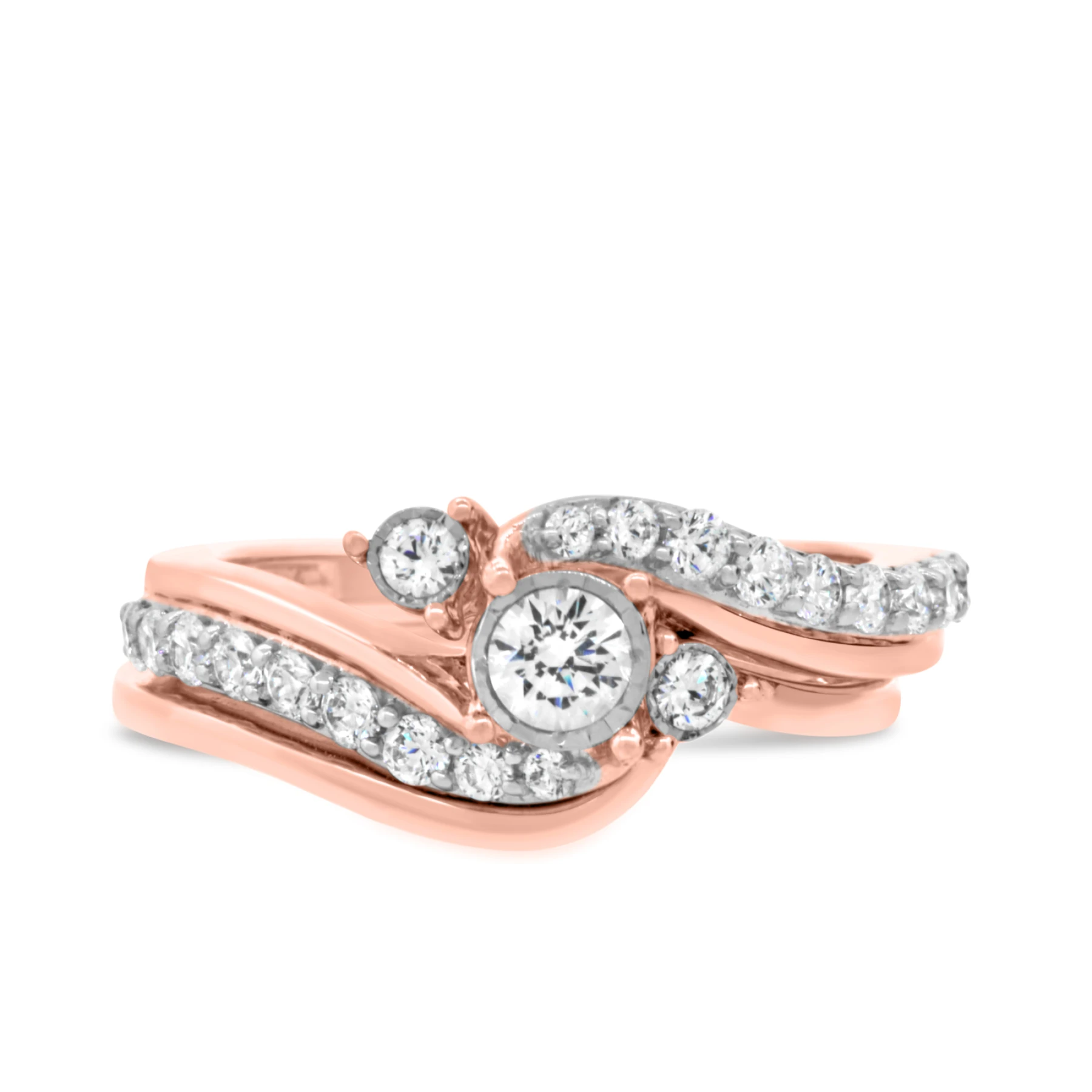 Kelsi 1/2 Carat T.W. Diamond Round Cluster Bridal Set - view 1