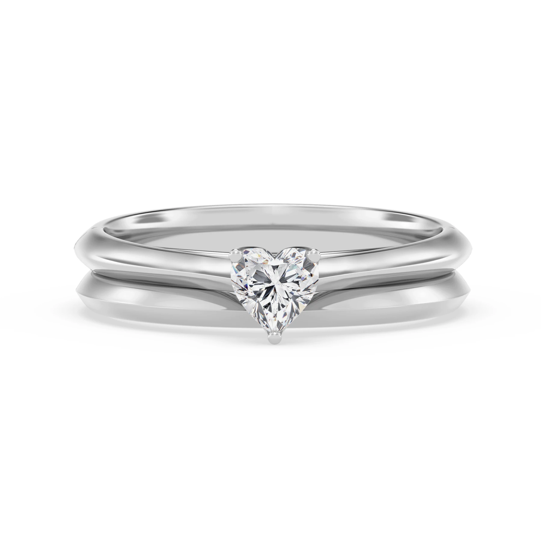 Jena 1/4 ct tw. Lab Grown Diamond Heart Solitaire Bridal Set Vermeil