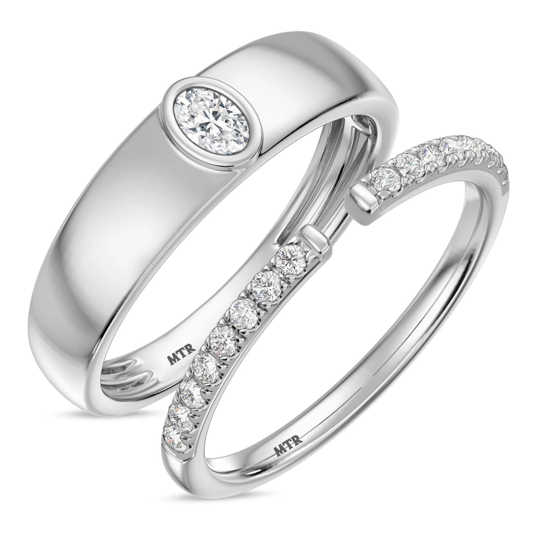 Niu 1/2 ct tw. Lab Grown Diamond Wedding Band Set