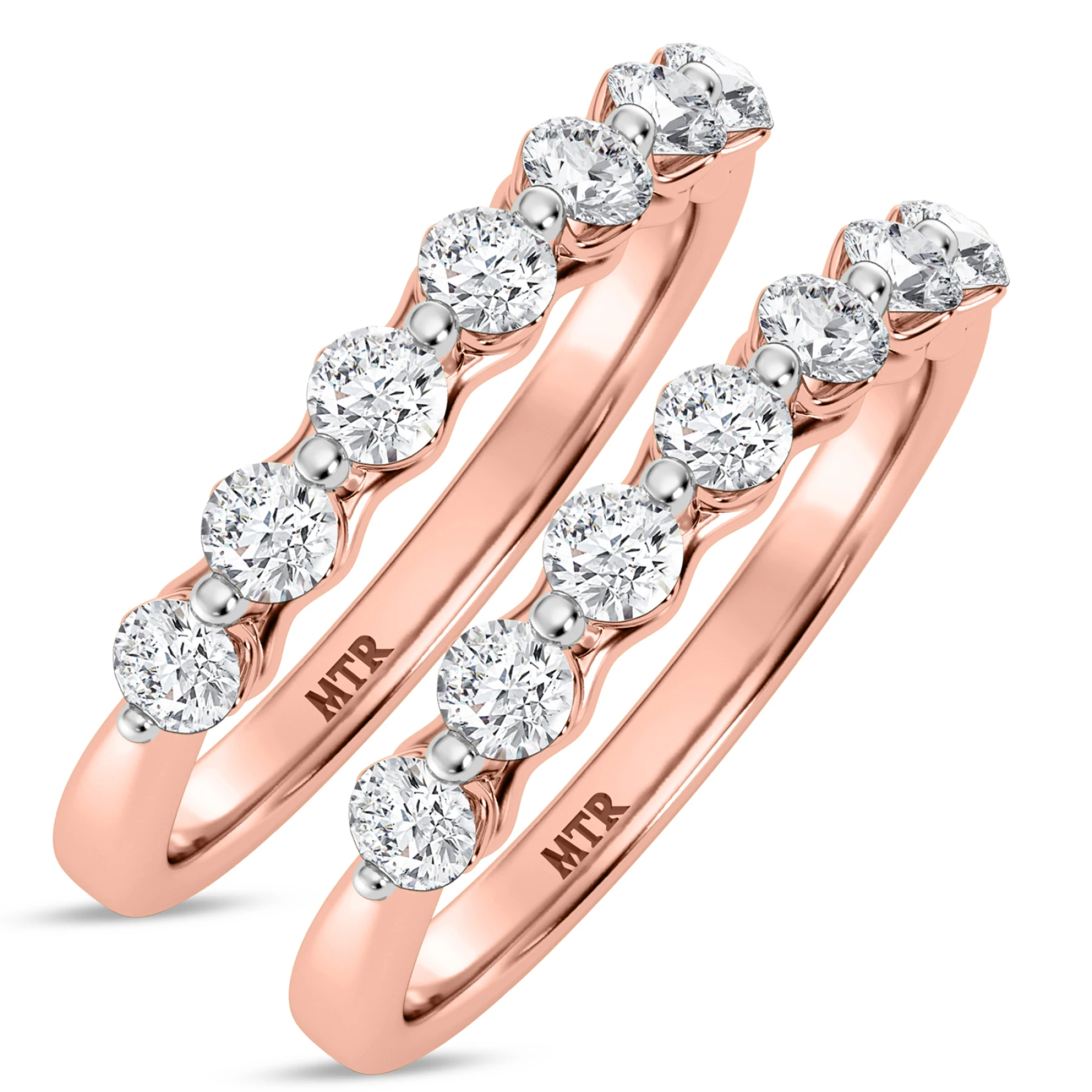Oxley 1 1/10 ct tw. Lab Grown Diamond Same Sex Ladies Band Set - view 1