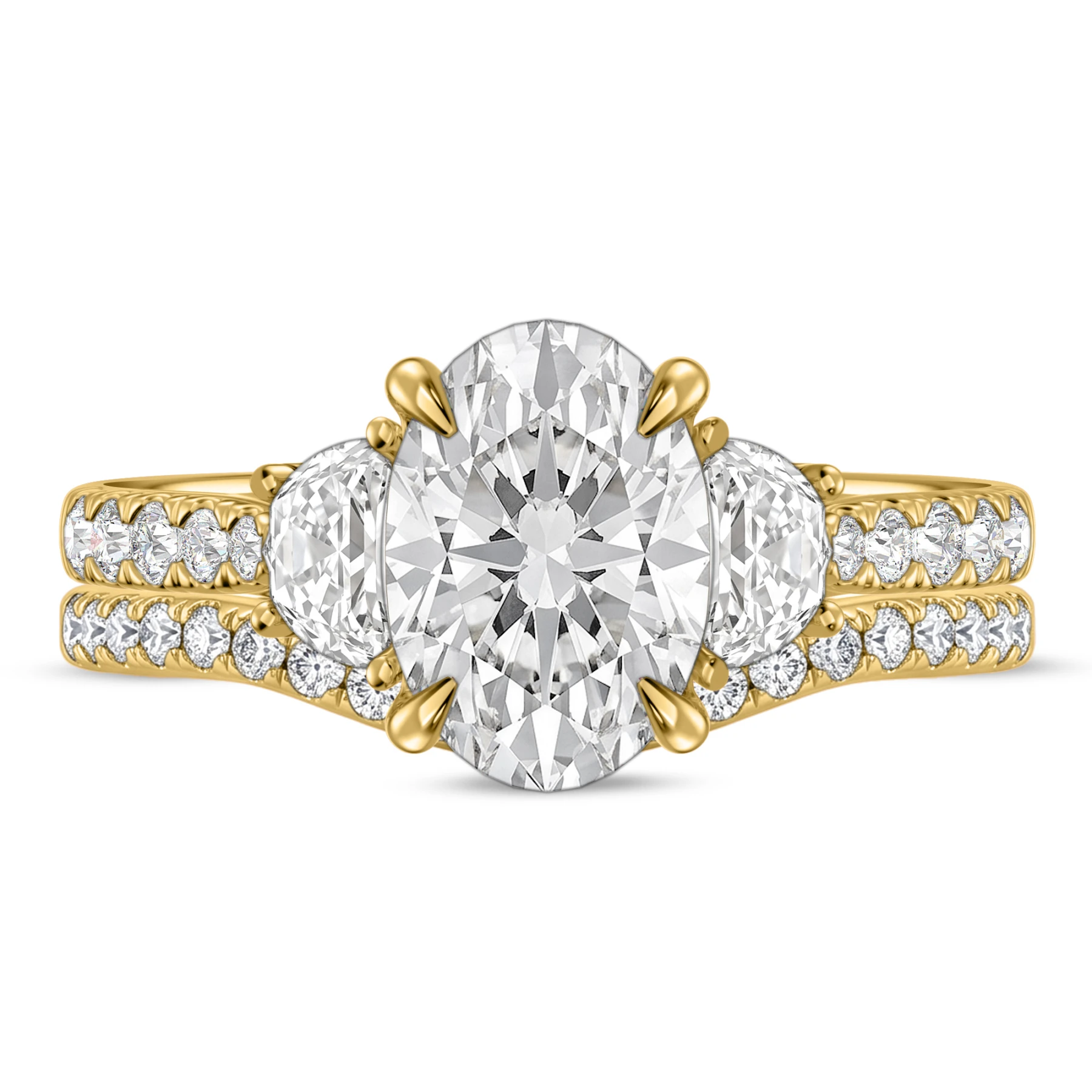 Rosavina 2 3/4 ct tw. Lab Grown Diamond Oval Solitaire Bridal Set