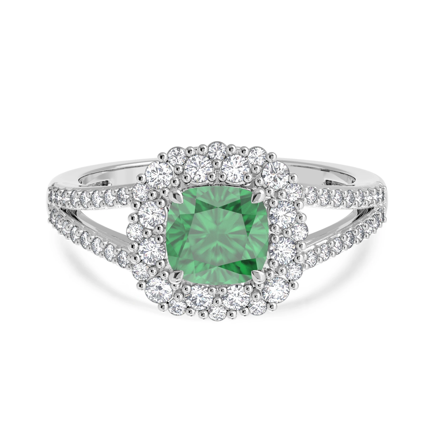 Evanthe 1 3/4 Carat T.W. and diamond Engagement Ring Vermeil