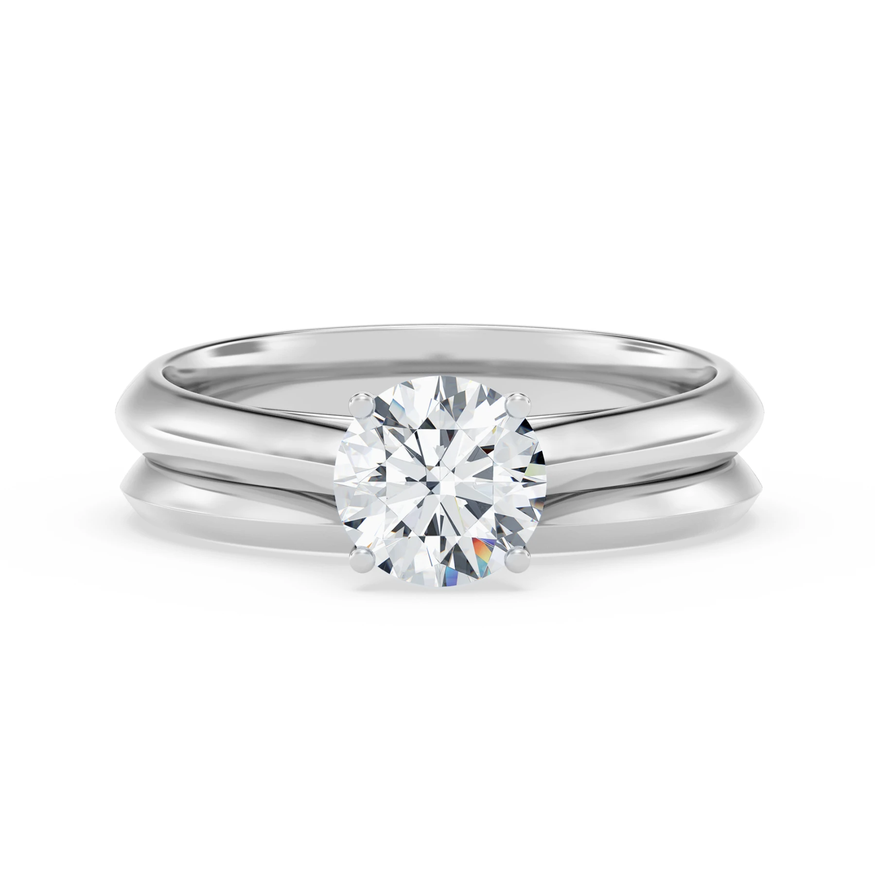 Jena 3/4 ct tw. Lab Grown Diamond Round Solitaire Bridal Set Vermeil