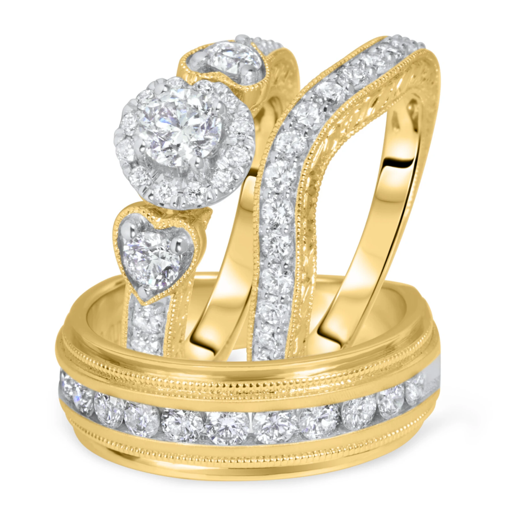 Everett 2 1/4 ct tw. Lab Grown Diamond Round Solitaire Trio Set - view 1
