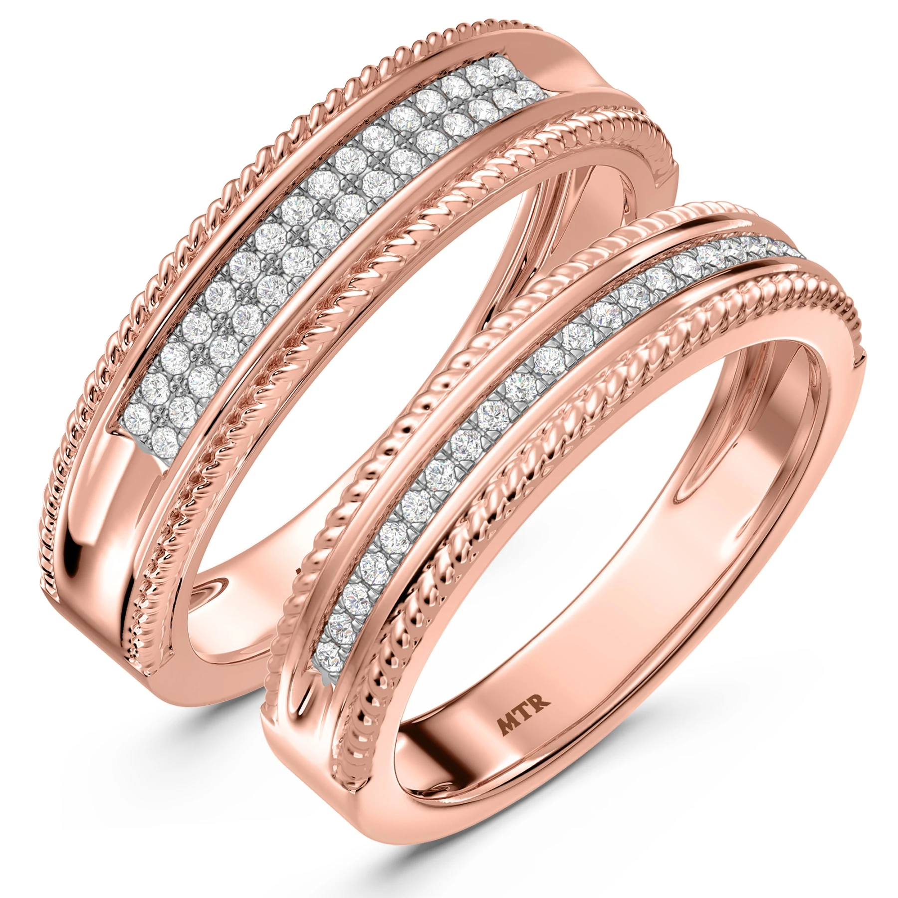 Zuri 1/4 ct tw. Diamond Wedding Band Set - view 1