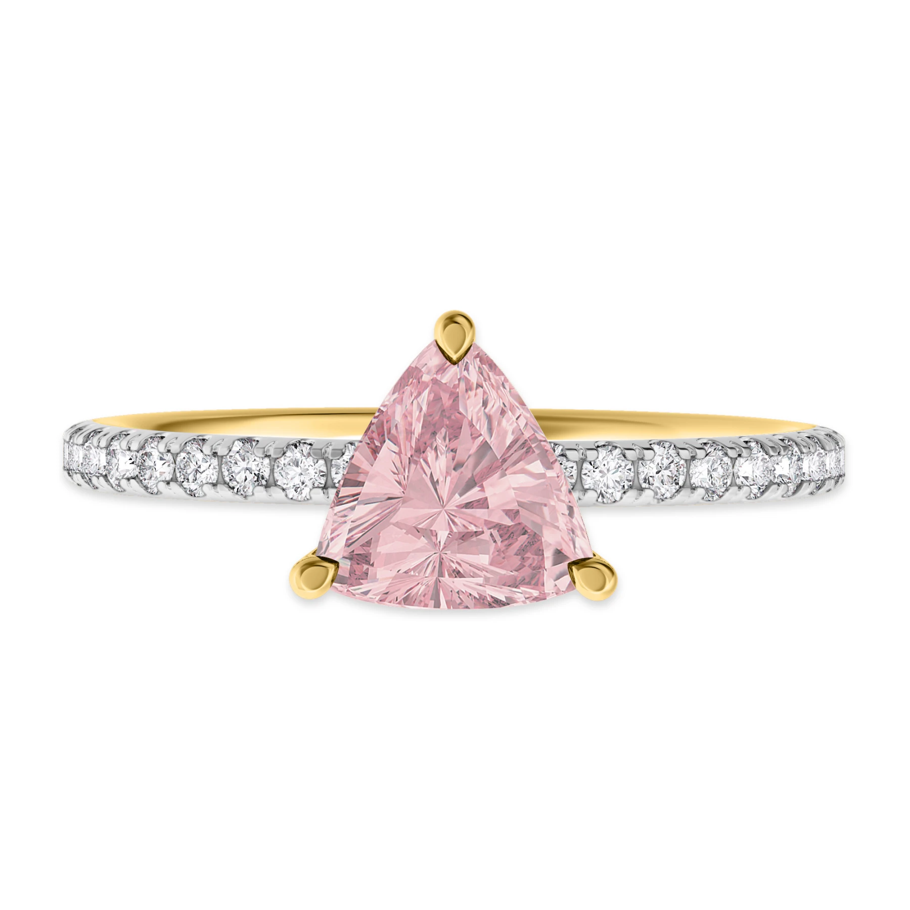 Bassey 1 Carat T.W. Morganite and diamond Engagement Ring Vermeil
