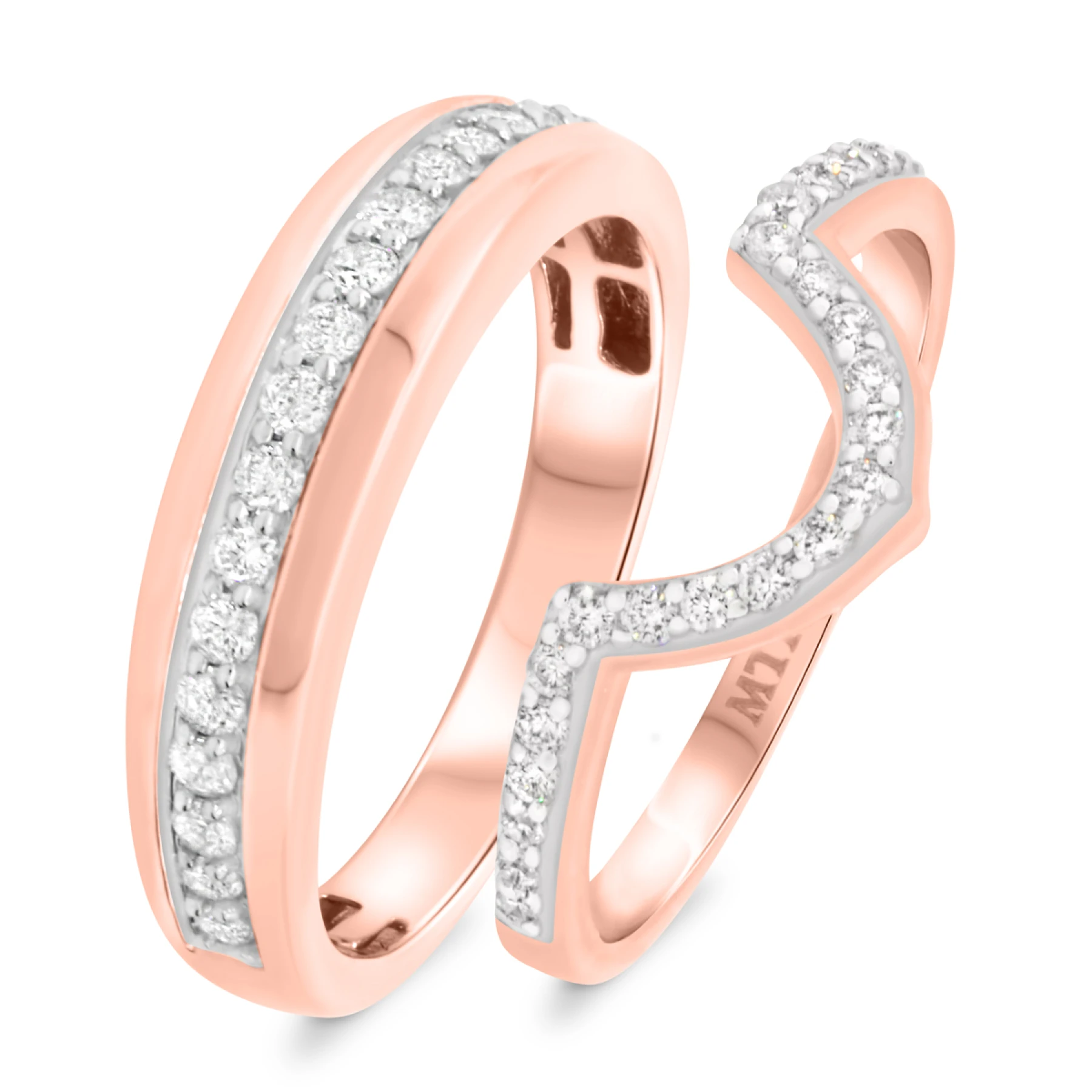 Mauve 2/3 ct tw. Diamond Wedding Band Set - view 1