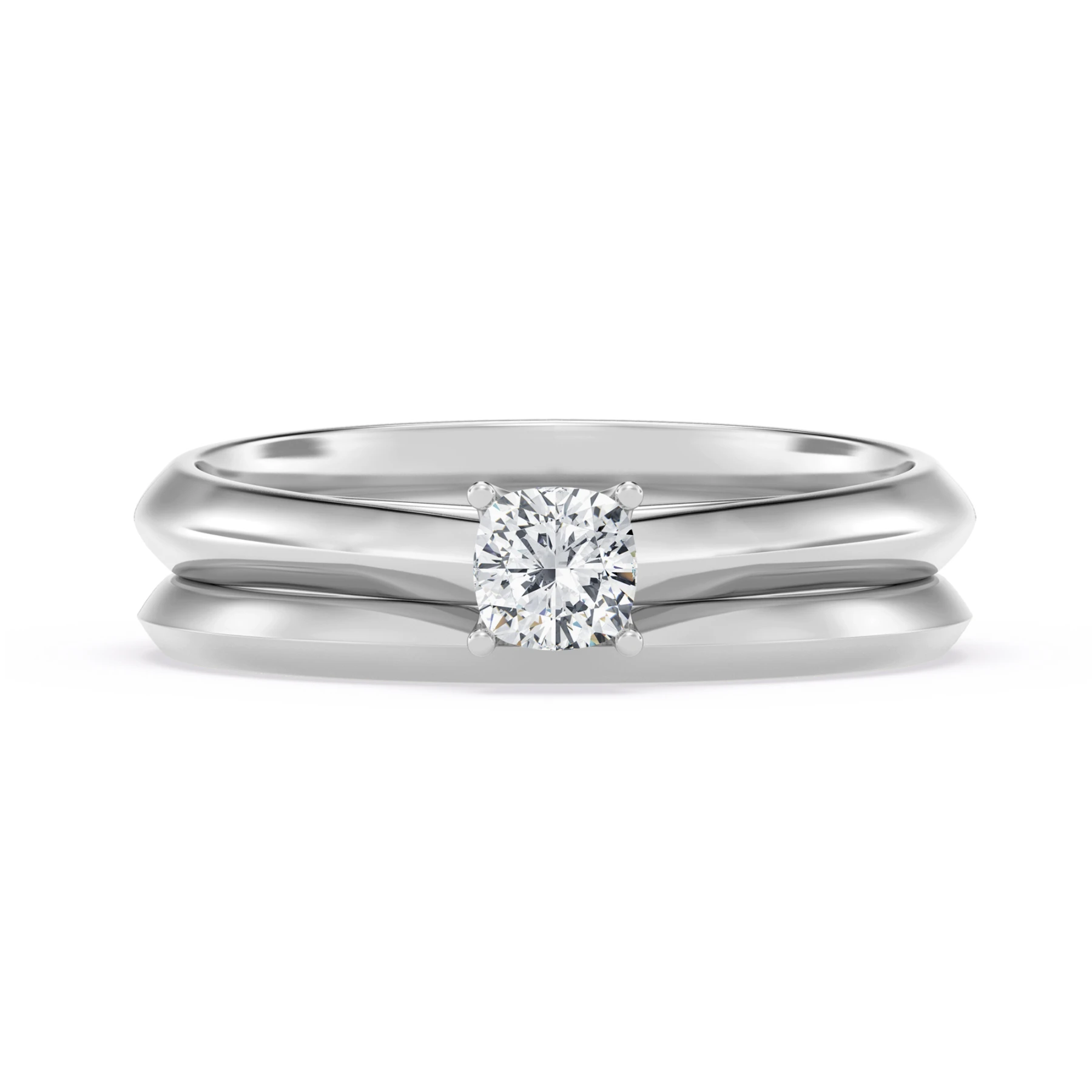Jena 1/4 ct tw. Lab Grown Diamond Cushion Solitaire Bridal Set Vermeil