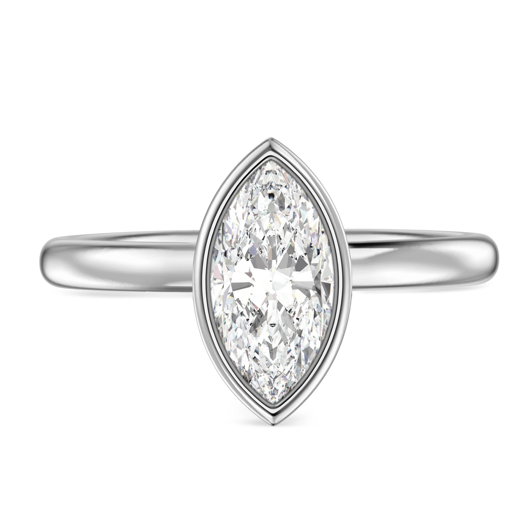 Niu 1 ct tw. Lab Grown Diamond Marquise Solitaire Engagement Ring - view 1