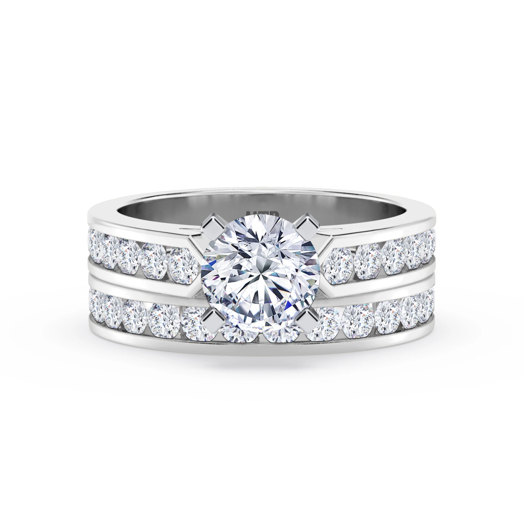 Lesha 2 1/5 Carat T.W. Diamond Round Solitaire Bridal Set - view 1