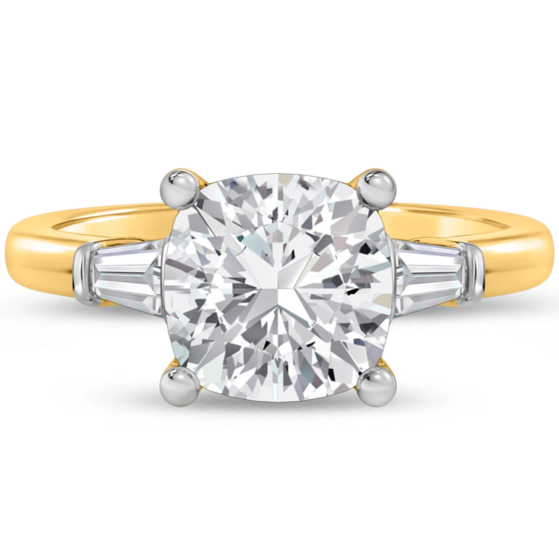 Canna 3 1/3 ct tw. Lab Grown Diamond Cushion Solitaire Engagement Ring