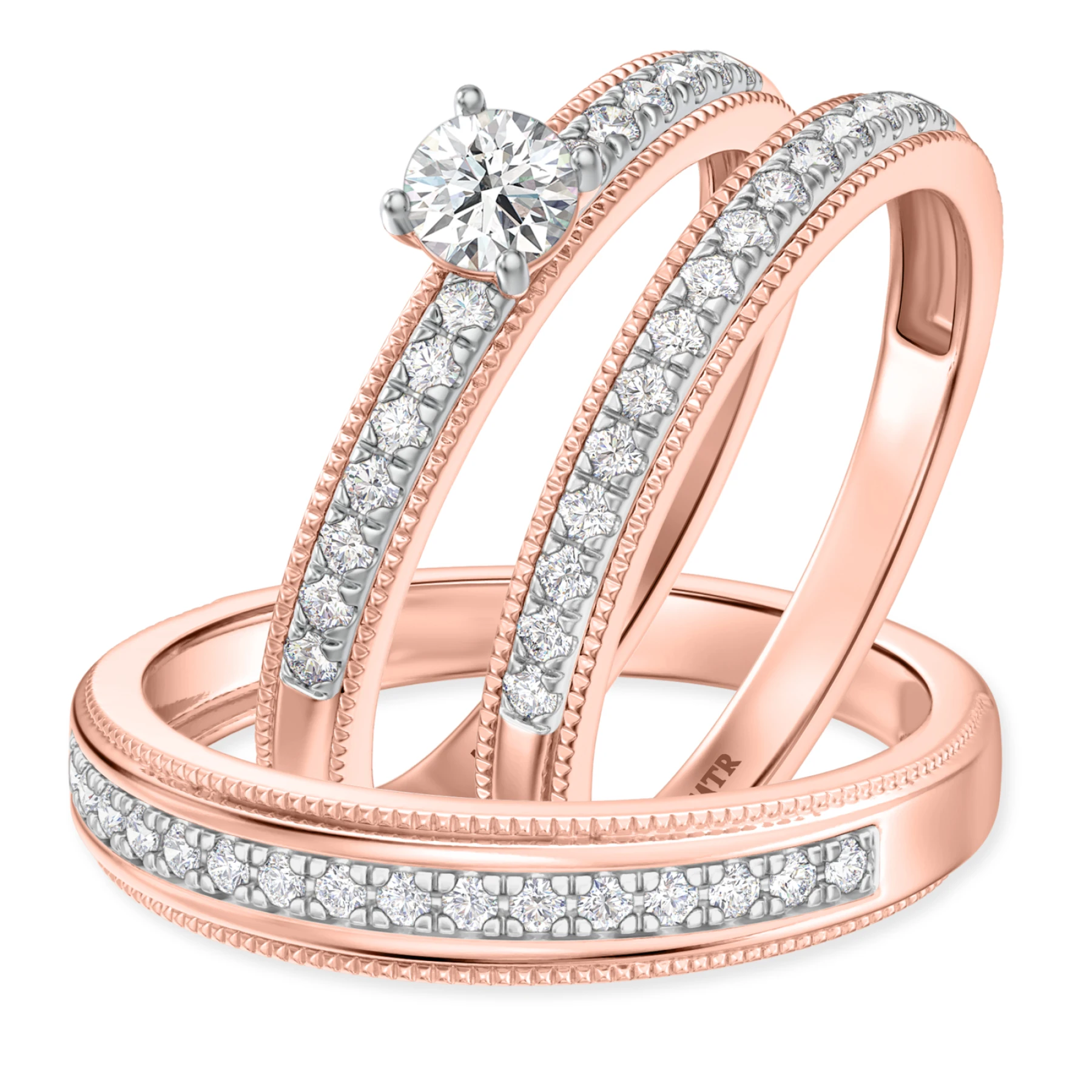 Clover 1 ct tw. Lab Grown Diamond Round Solitaire Trio Set - view 1