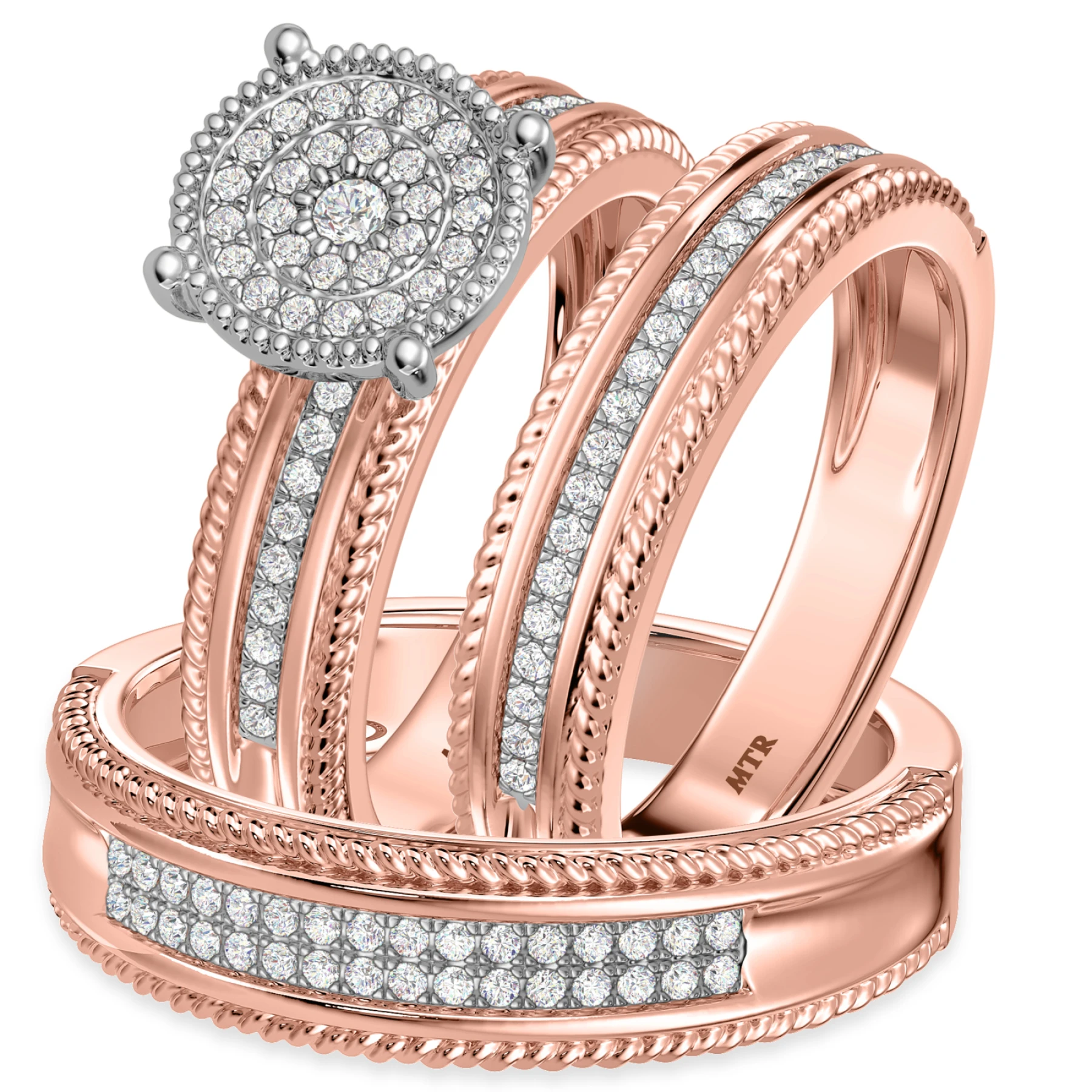 Zuri 1/2 ct tw. Diamond Round Cluster Trio Set - view 1