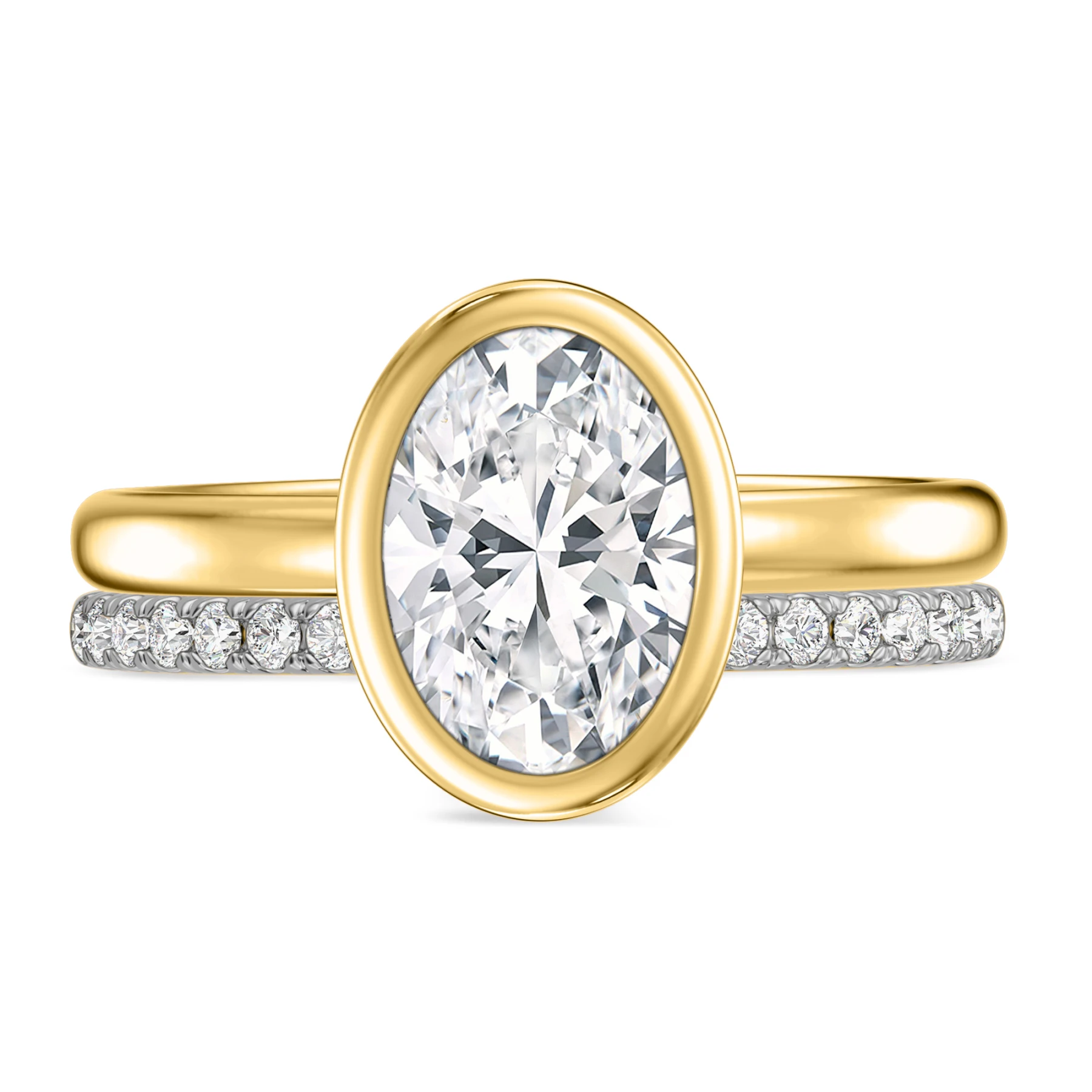 Niu 2 1/7 ct tw. Lab Grown Diamond Oval Solitaire Bridal Set