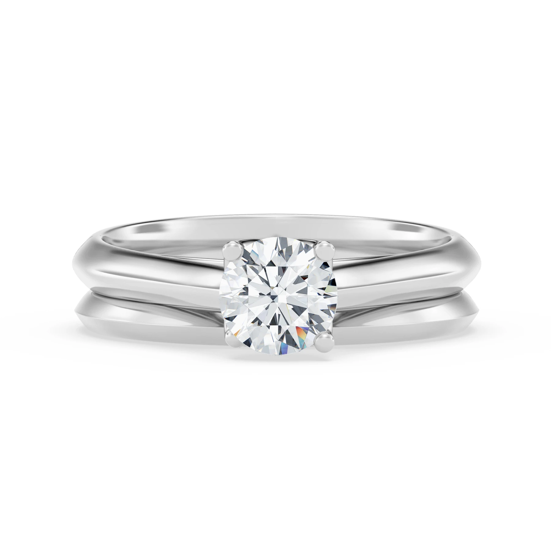 Jena 1/2 ct tw. Lab Grown Diamond Round Solitaire Bridal Set Vermeil