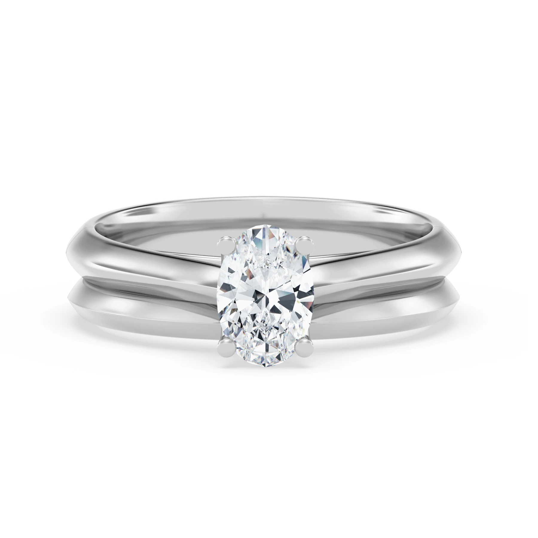 Jena 1/2 ct tw. Lab Grown Diamond Oval Solitaire Bridal Set Vermeil