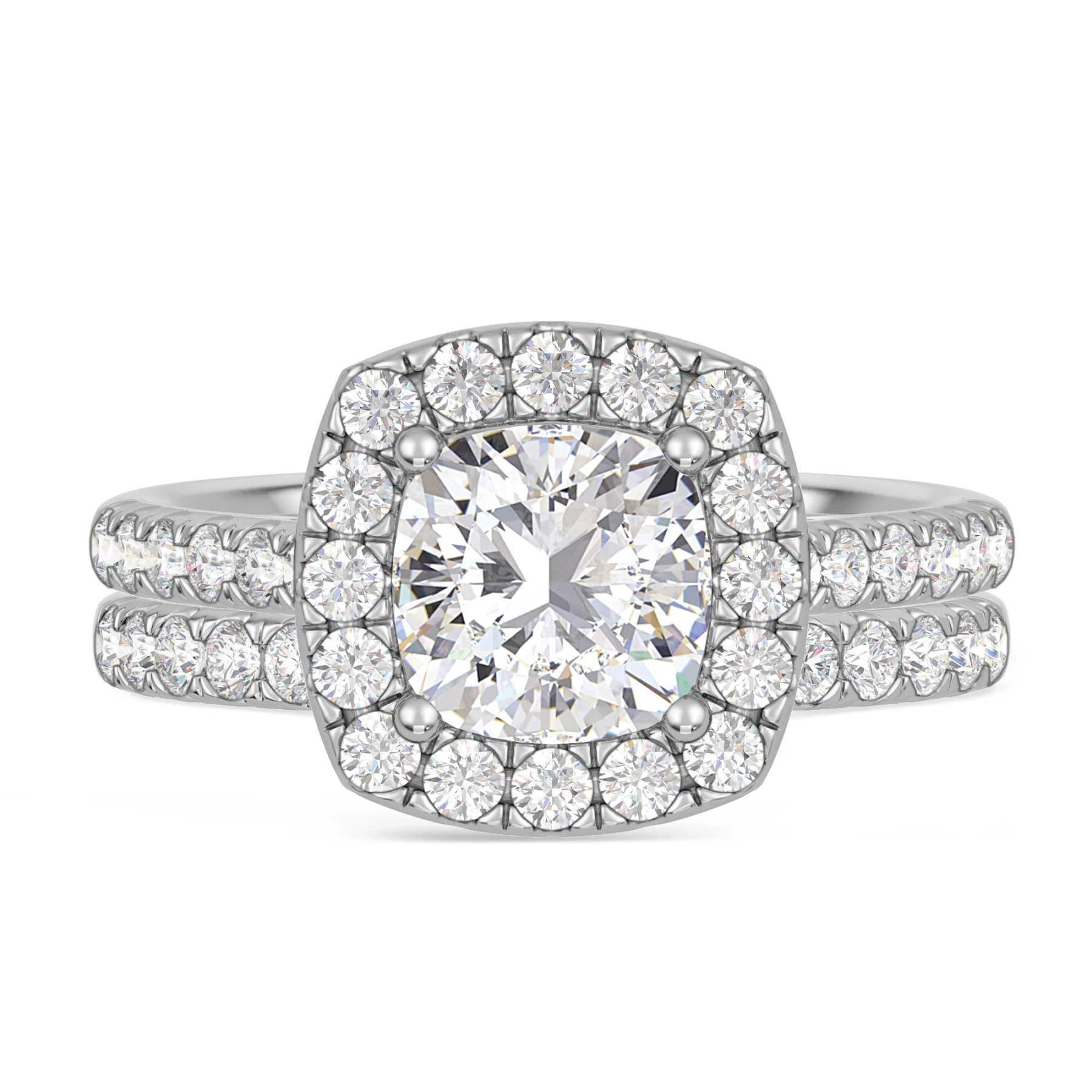 Adeola 3 ct tw. Lab Grown Diamond Cushion Solitaire Bridal Set Vermeil
