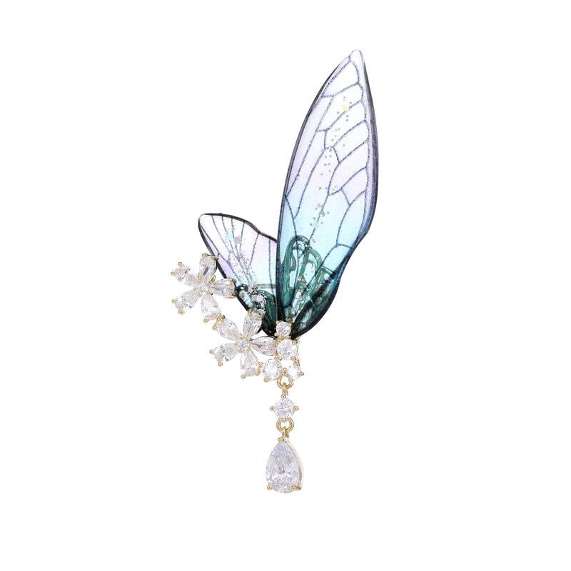 Butterfly Wing Design Pear Cut Brooch