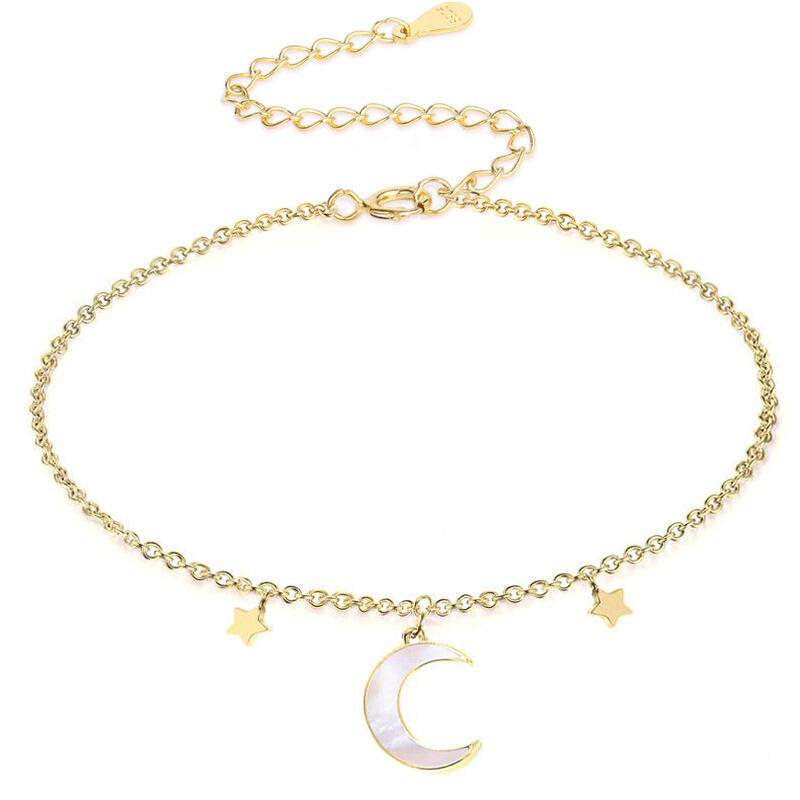 Juelvia "Moon and Star" Sterling Silver Bracelet