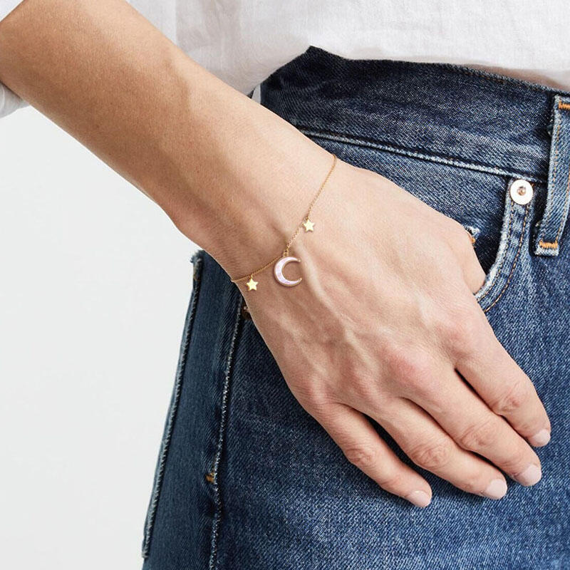 Juelvia "Moon and Star" Sterling Silver Bracelet