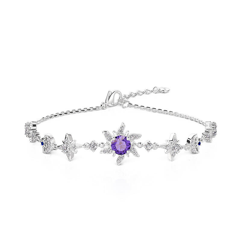 "Infinite Glow" Sun Moon and Stars Bracelet Sterling Silver