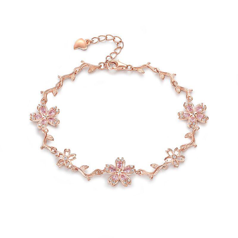 Sakura Cherry Blossom Rose Gold Bracelet