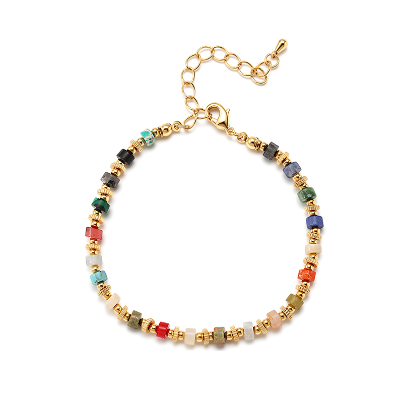 Vibrant Boho Multicolor Semi-Precious Stone Beaded Bracelet