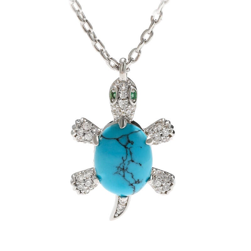 "Wise Tortoise" Turquoise Design Sterling Silver Necklace