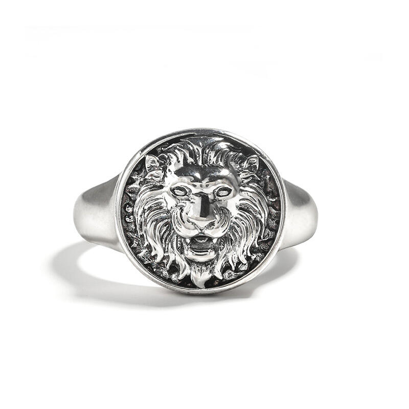 "King of Beasts" Lion Sterling Silver Men's Ring