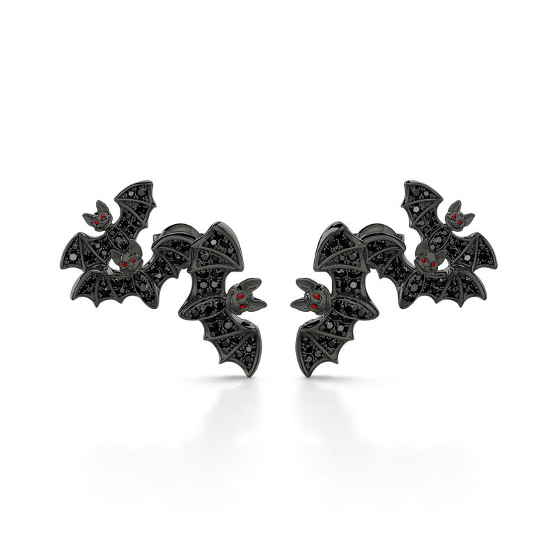 "Witches' Familiars" Bat Sterling Silver Earrings
