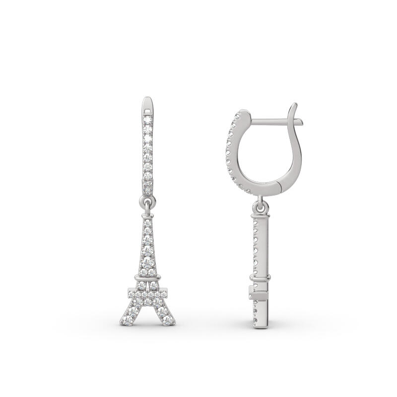 Eiffel Tower Sterling Silver Drop Earrings
