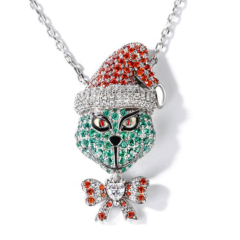 "Holiday Cheermeister" Christmas Monster Inspired Sterling Silver Necklace