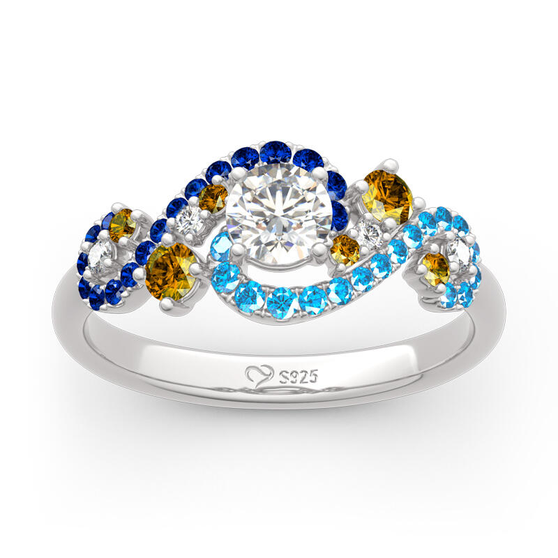 "Dreamy Secret" The Starry Night Inspired Sterling Silver Ring