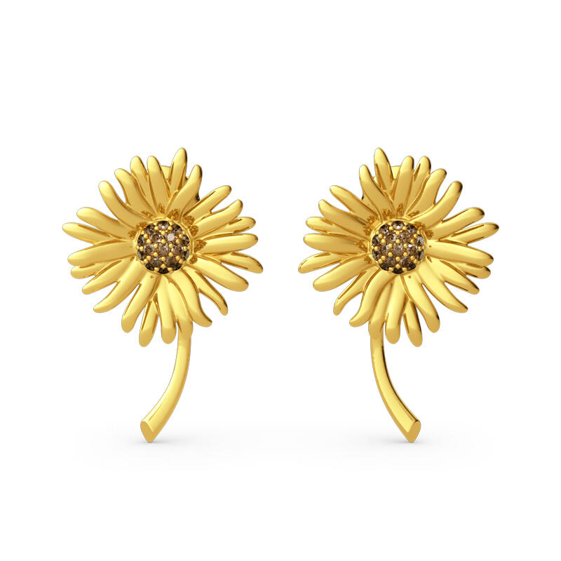 "Sunflowers" Painting Inspired Sterling Silver Stud Earrings