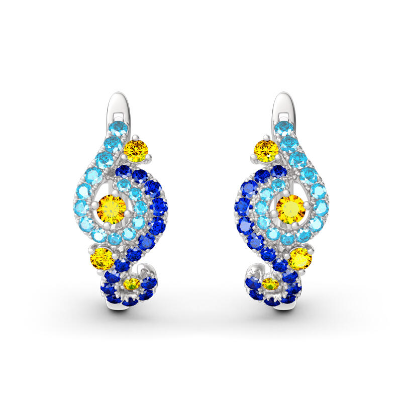 Juelvia The Starry Night Inspired Sterling Silver Earrings