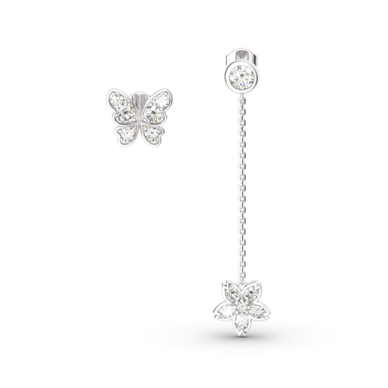Butterfly Sterling Silver Mismatched Earrings