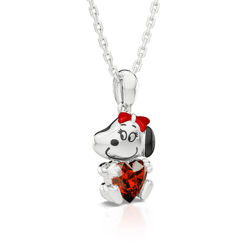 Juelvia Hug Me "Sweet on You " Puppy Heart Cut Sterling Silver Necklace