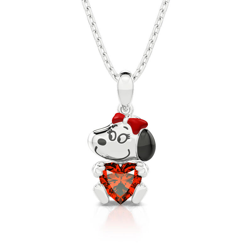 Hug Me "Sweet on You " Puppy Heart Cut Sterling Silver Necklace