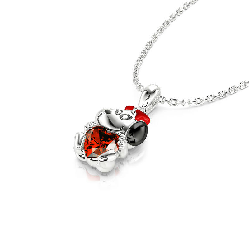 Juelvia Hug Me "Sweet on You " Puppy Heart Cut Sterling Silver Necklace