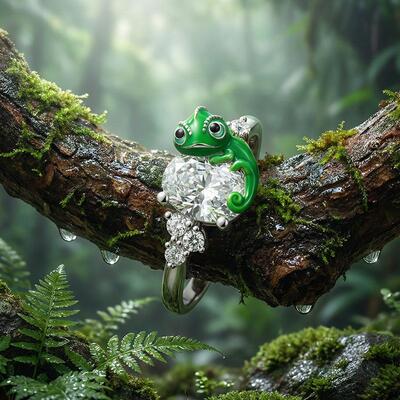 Juelvia Petland Chameleon Ring with Oval Cut Stone