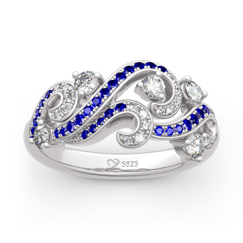 "Life Reminder" Ocean Waves Design Sterling Silver Ring