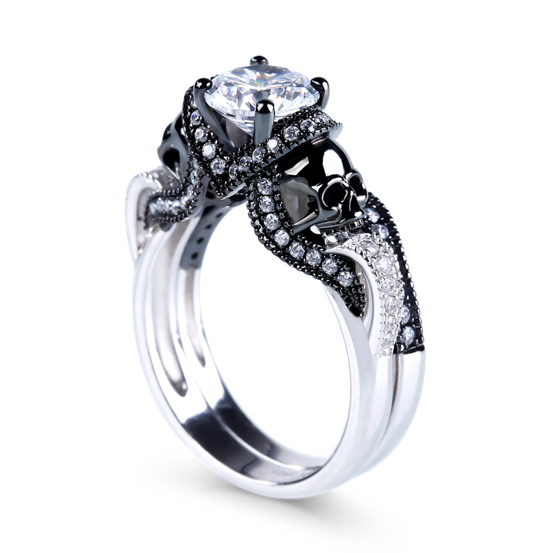 Twist Two Tone Round Cut Sterling Silver