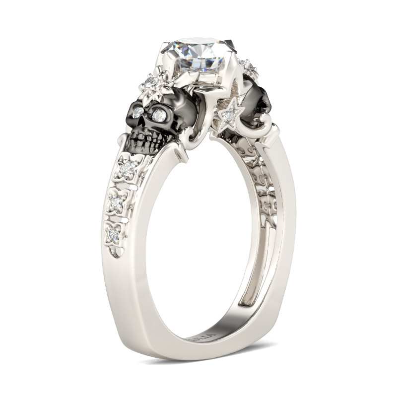 European Shank Round Cut Sterling Silver